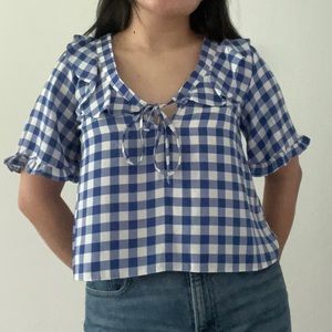 Topshop Gingham Print Blouse